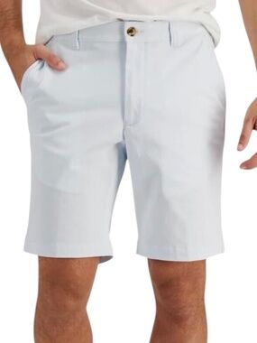 Club Room Men's Regular-Fit 9" 4-Way Stretch Shorts Pearl Blue Size 32 - NWT